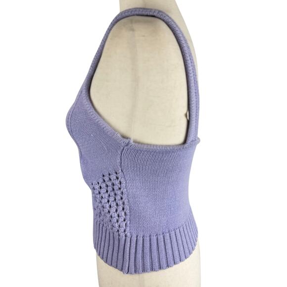 LUSH KNIT SWEATER CROPPED SLEEVELESS TANK IN LAVENDER NWT WOMEN'S SIZE SMALL - Picture 2 of 8